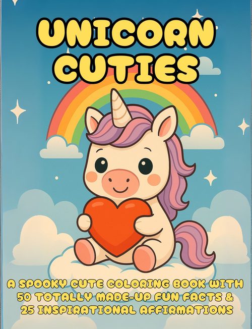 Unicorn Cuties Kawaii coloring book cover